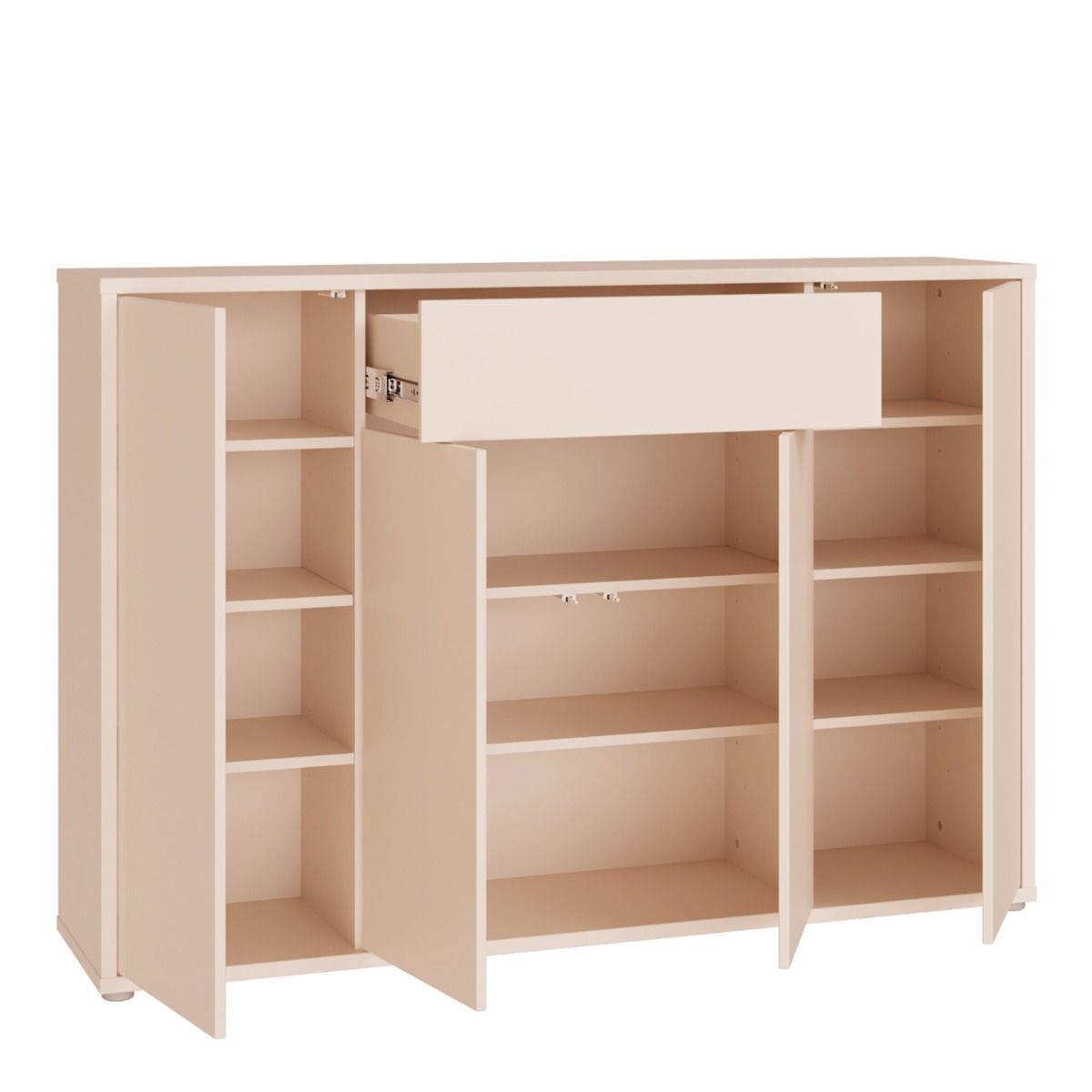 Alice Springs Sideboard with 4 Doors Push-to-Open & 1 Centralised Drawer Push-to-Open in Sand