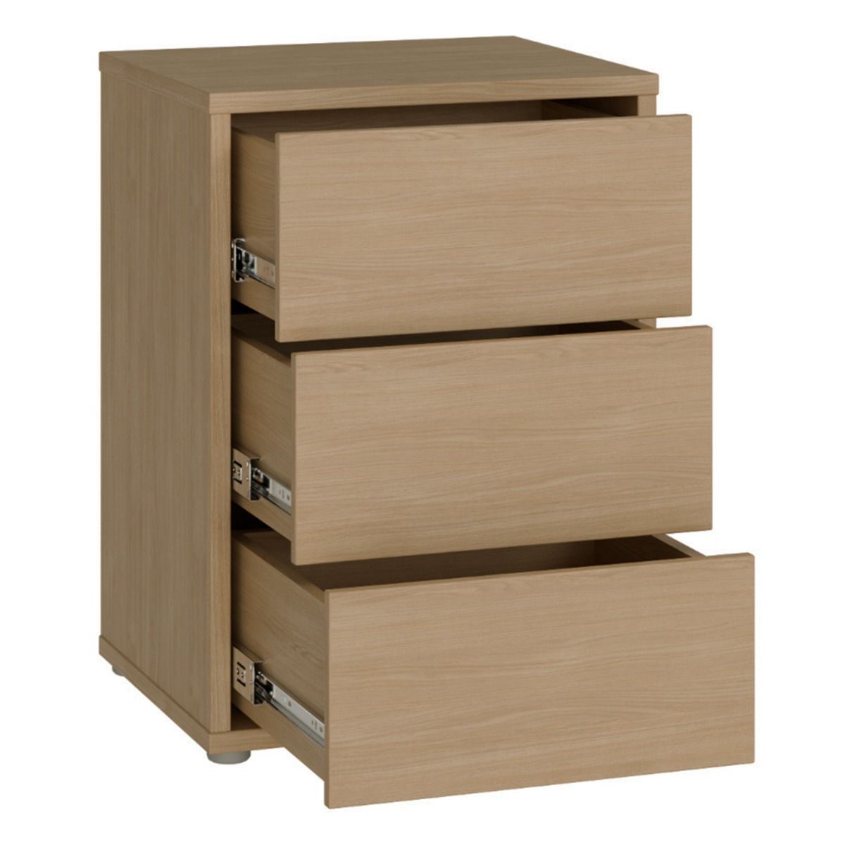 Alice Springs Bedside Cabinet with 3 Drawers Push-to-Open