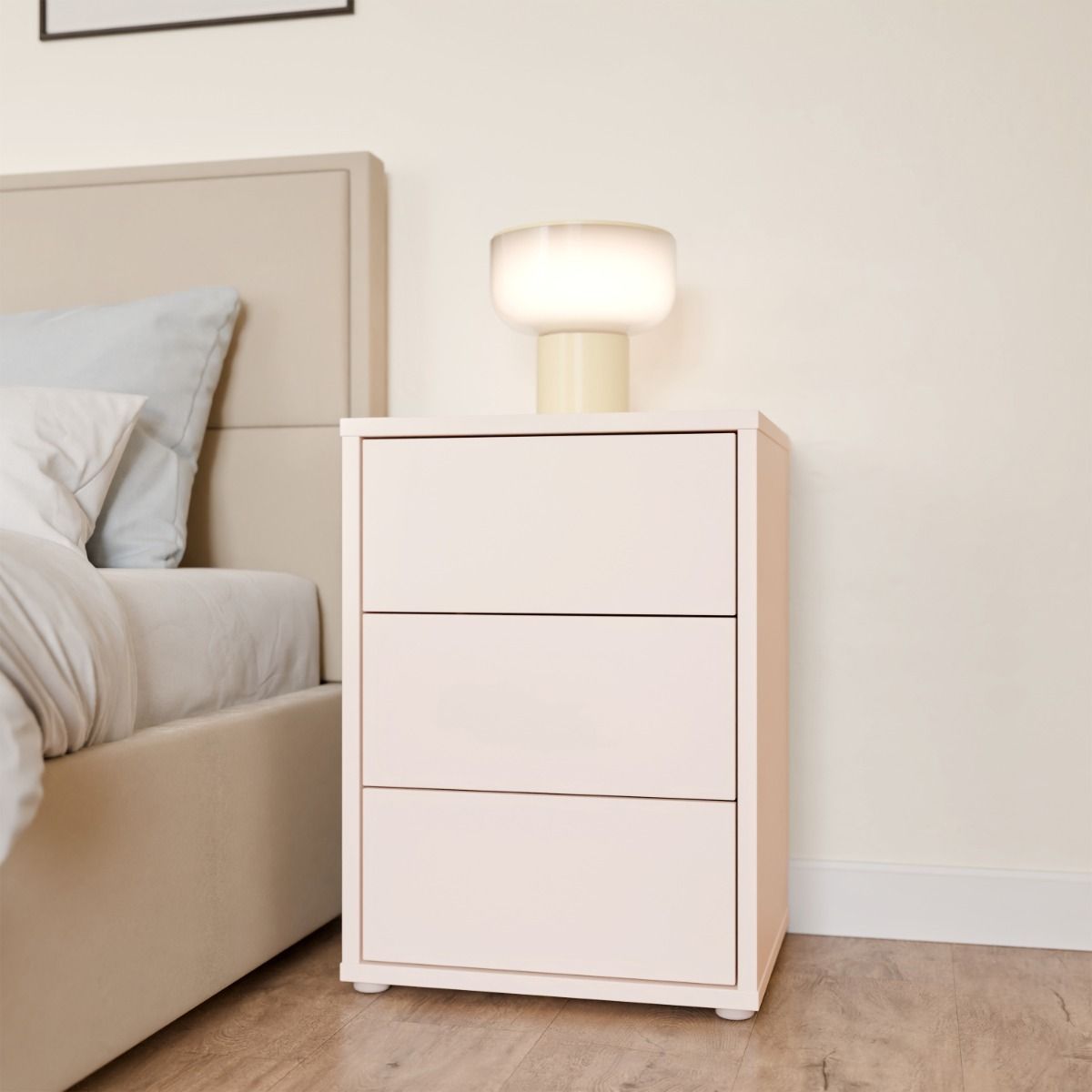 Alice Springs Bedside Cabinet with 3 Drawers Push-to-Open