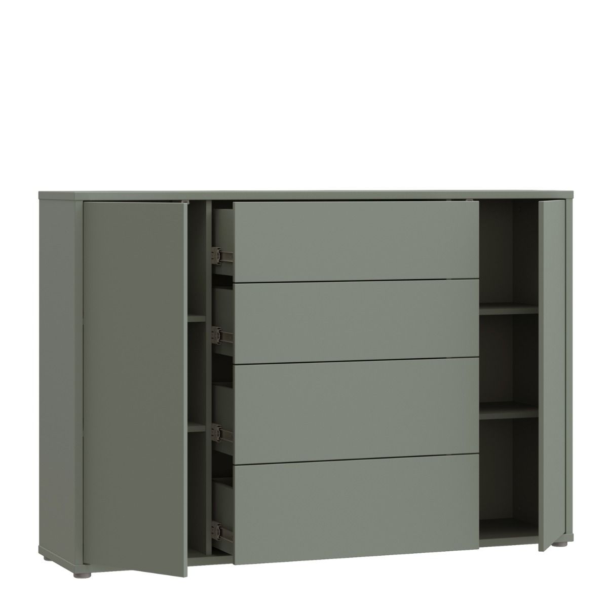 Alice Springs Wide Sideboard with 4 Drawers & 2 Doors with Push-to-Open