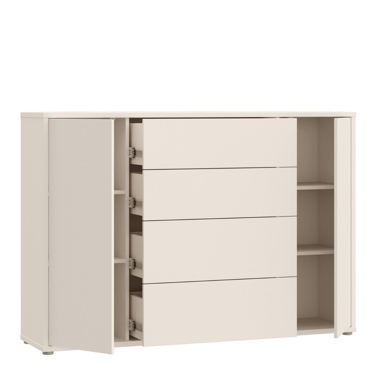 Alice Springs Wide Sideboard with 4 Drawers & 2 Doors with Push-to-Open