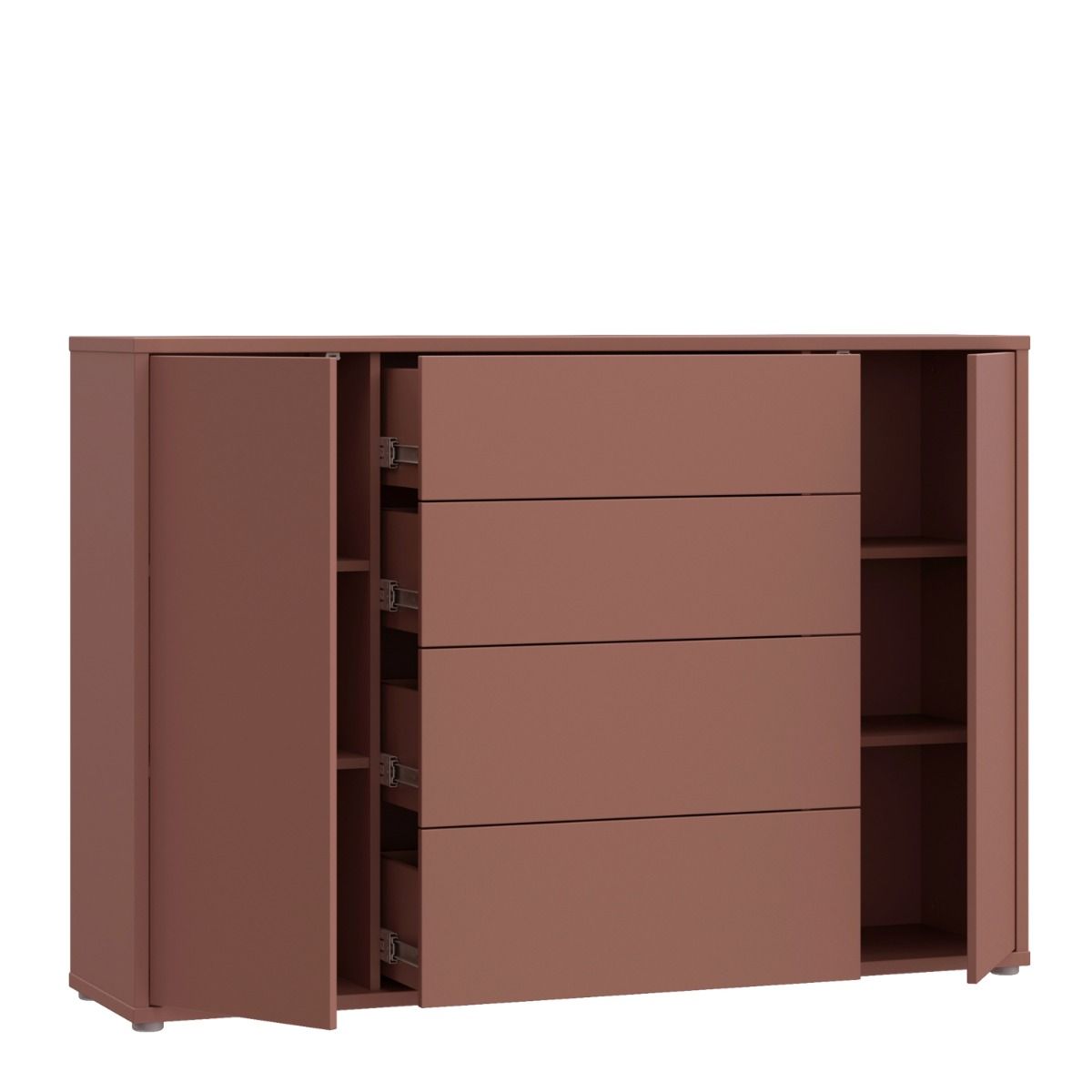 Alice Springs Wide Sideboard with 4 Drawers & 2 Doors with Push-to-Open
