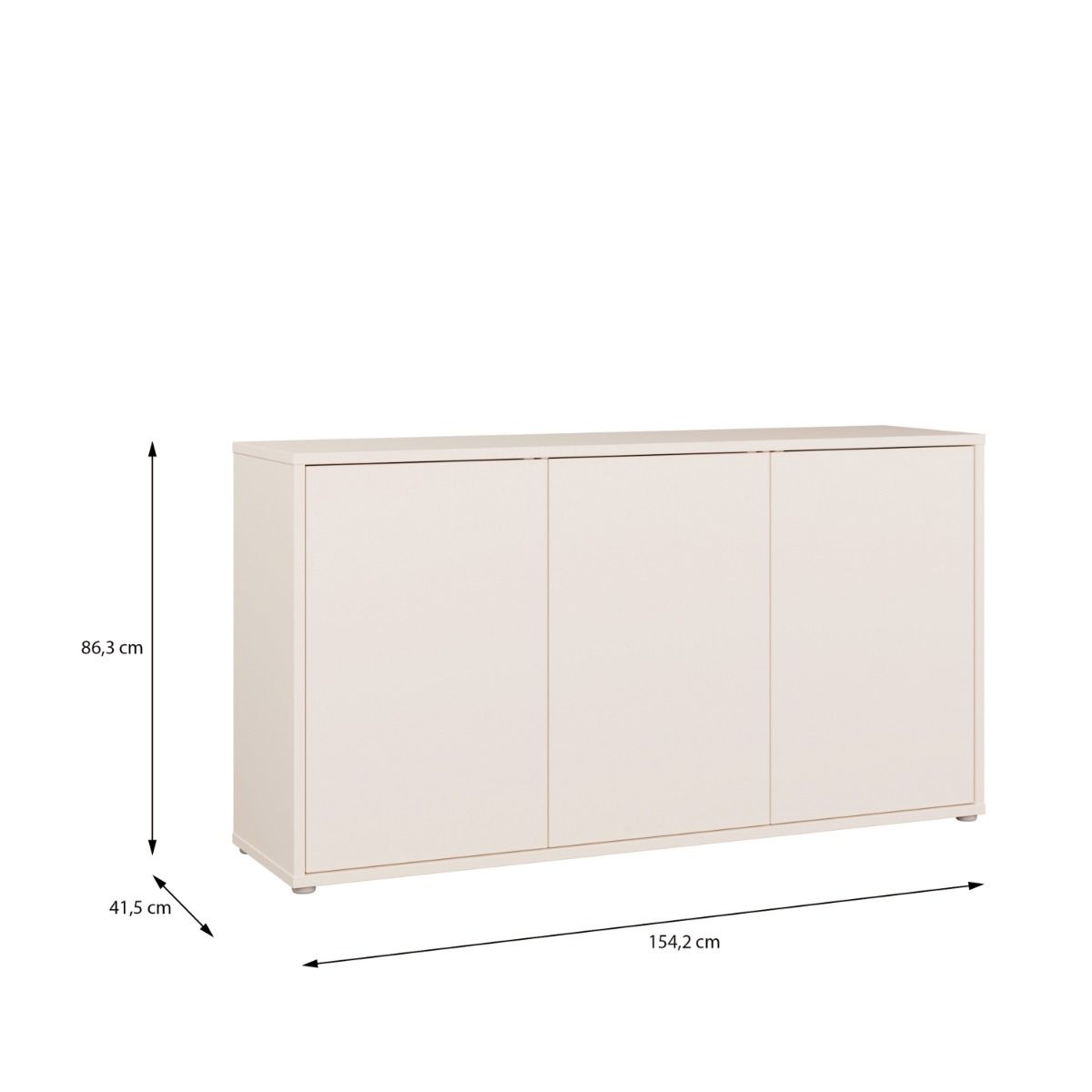 Alice Springs 3 Door Sideboard with Push-to-Open Doors and Drawer in Sand