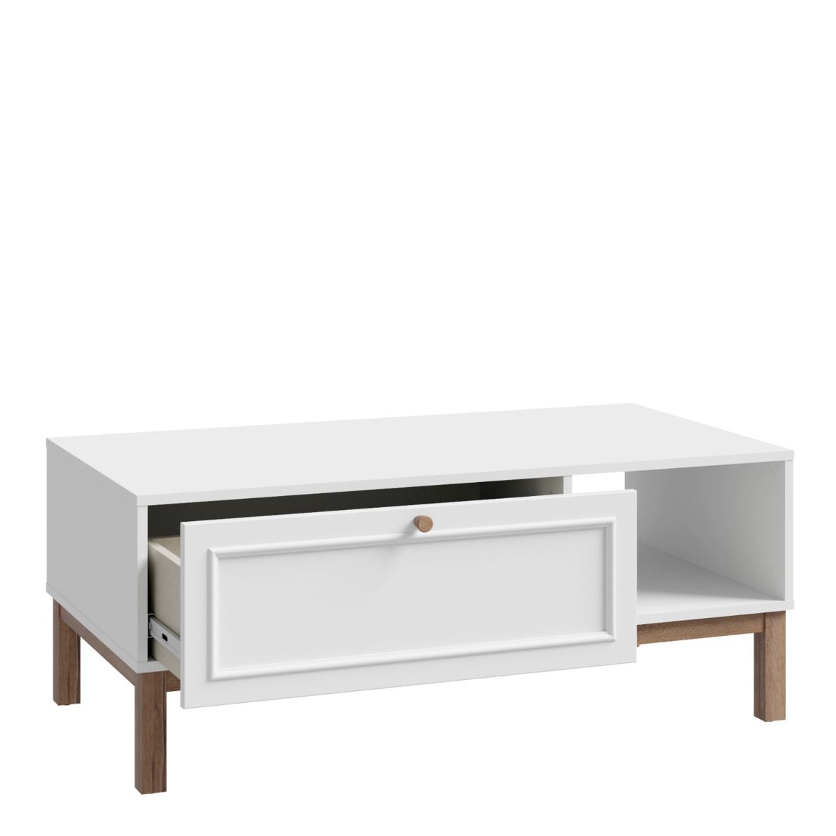 Wensley 1 Drawer Coffee Table in Light Grey and Brown