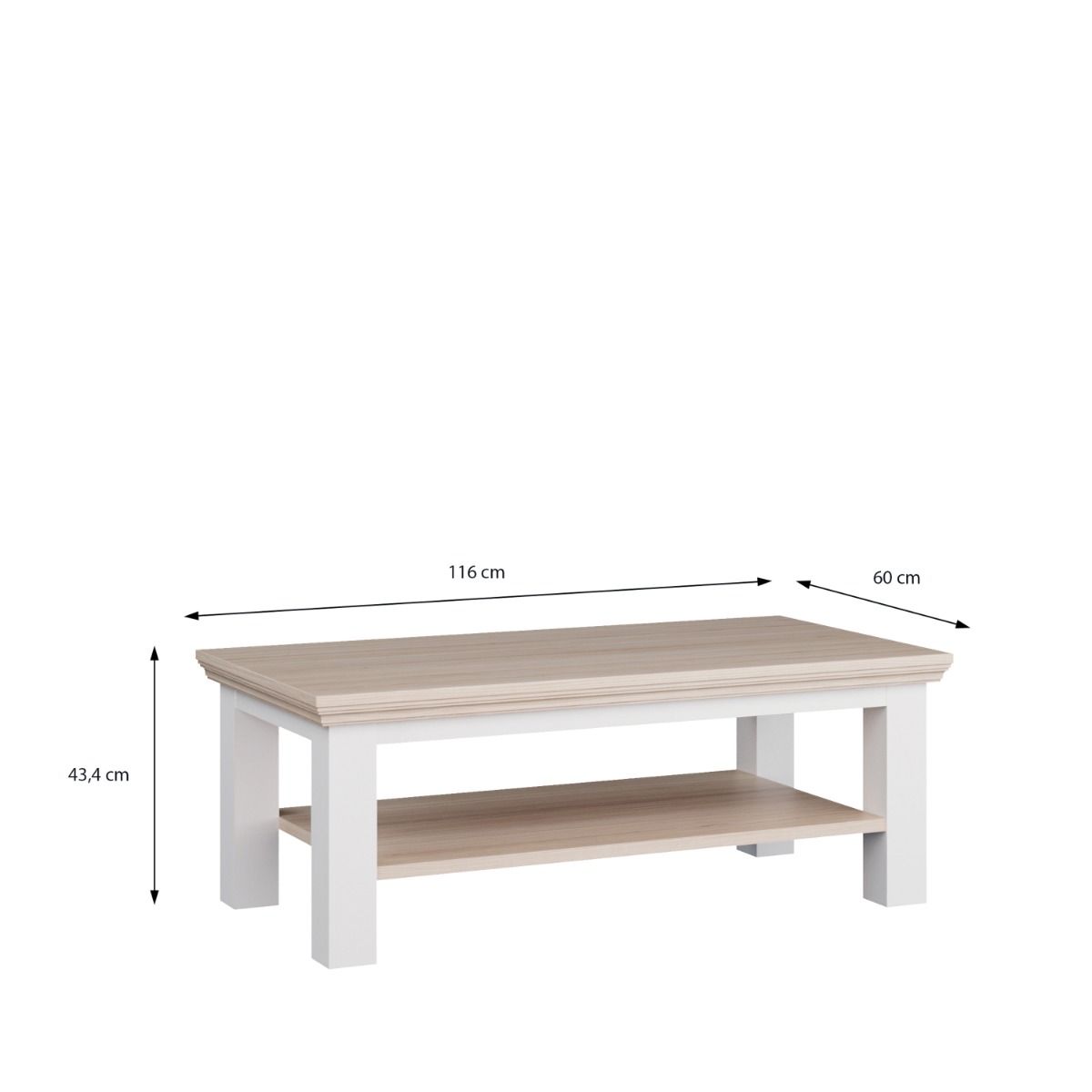 Pontypool Large Rectangular Coffee Table with Shelf