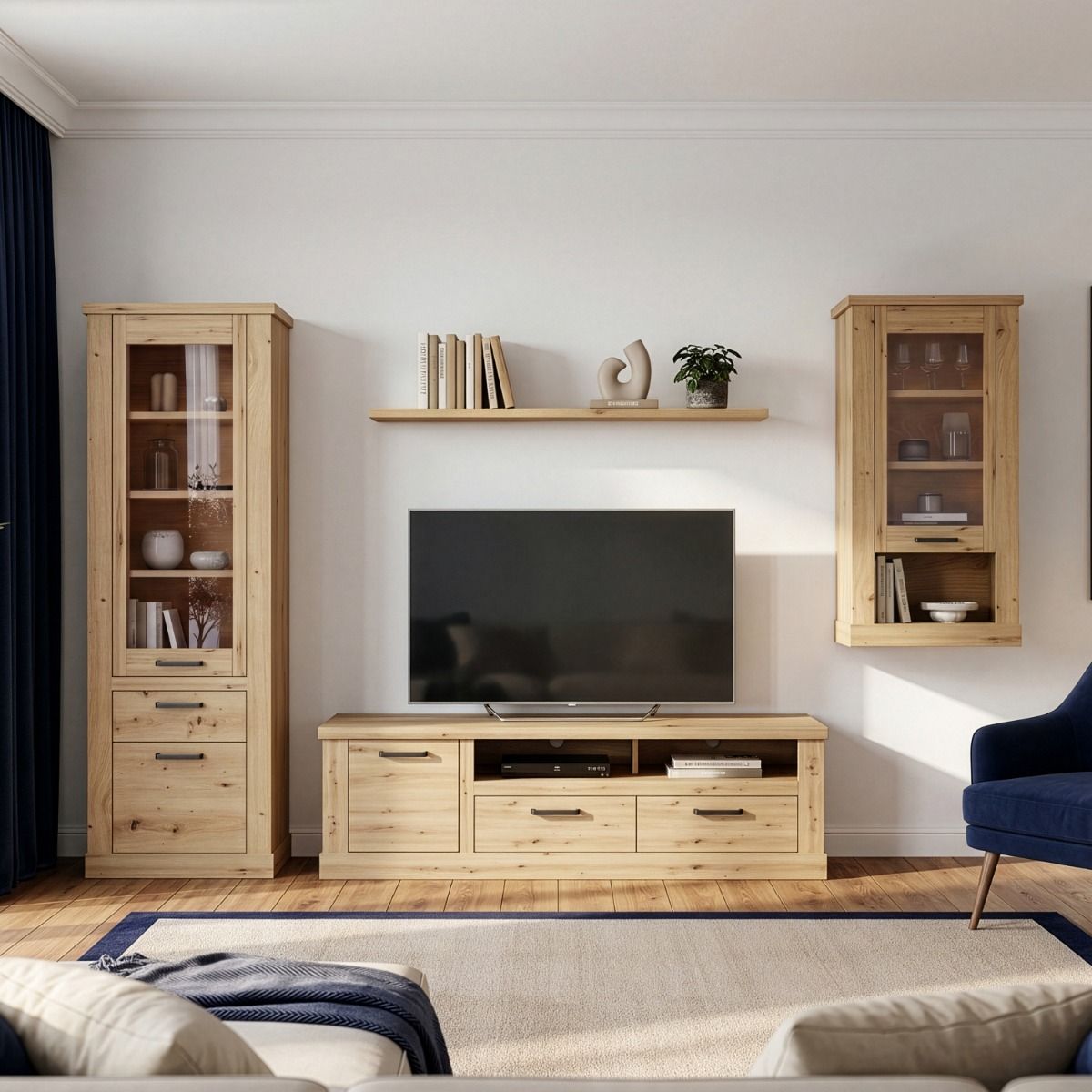 Corona 2 Drawer 1 Door TV Unit in Artisan Brown