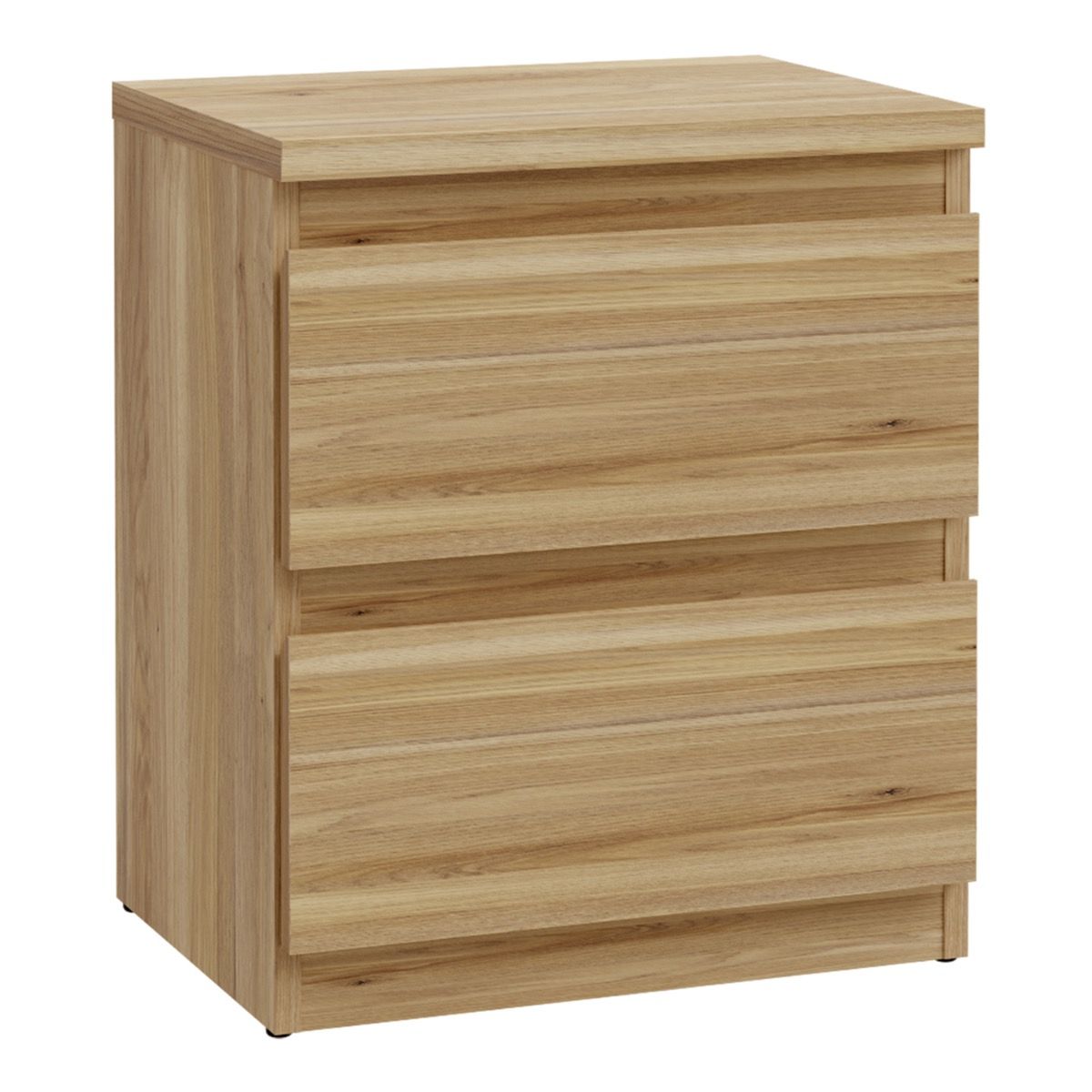 Edmore 3 Drawer Bedside Table in Mauvella Brown