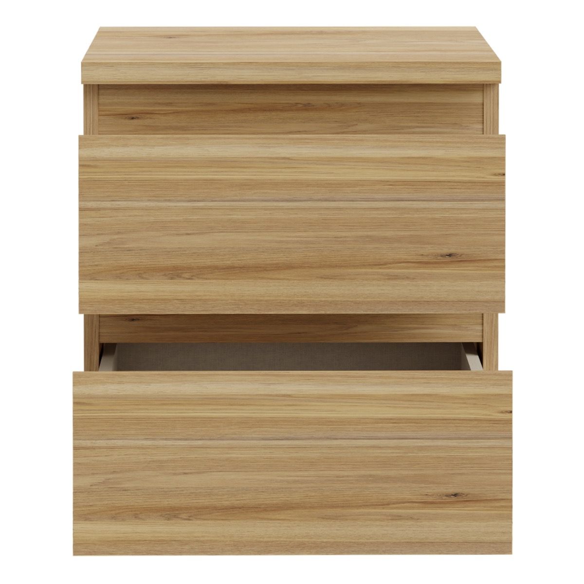 Edmore 3 Drawer Bedside Table in Mauvella Brown