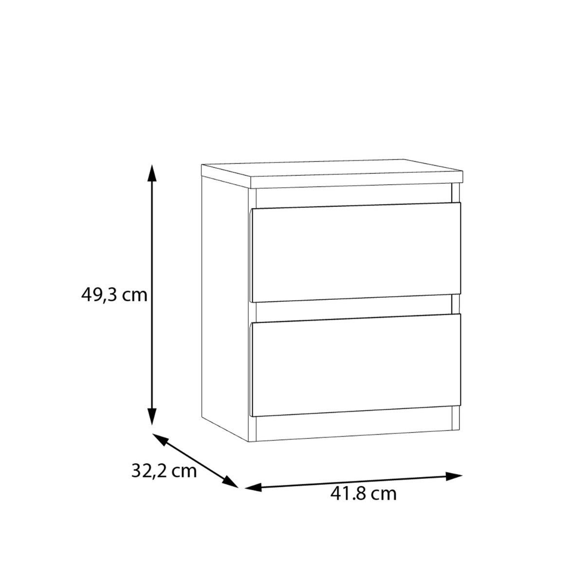 Edmore 2 Drawer Bedside Table