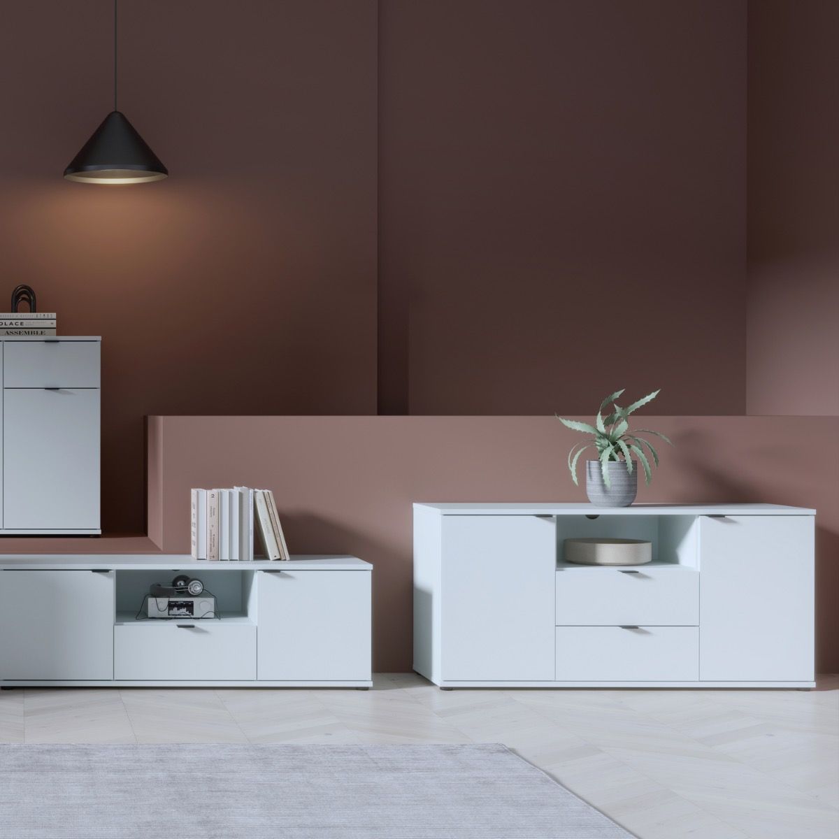 Ganymede TV Unit with Open Shelf, Drawer & 2 Doors