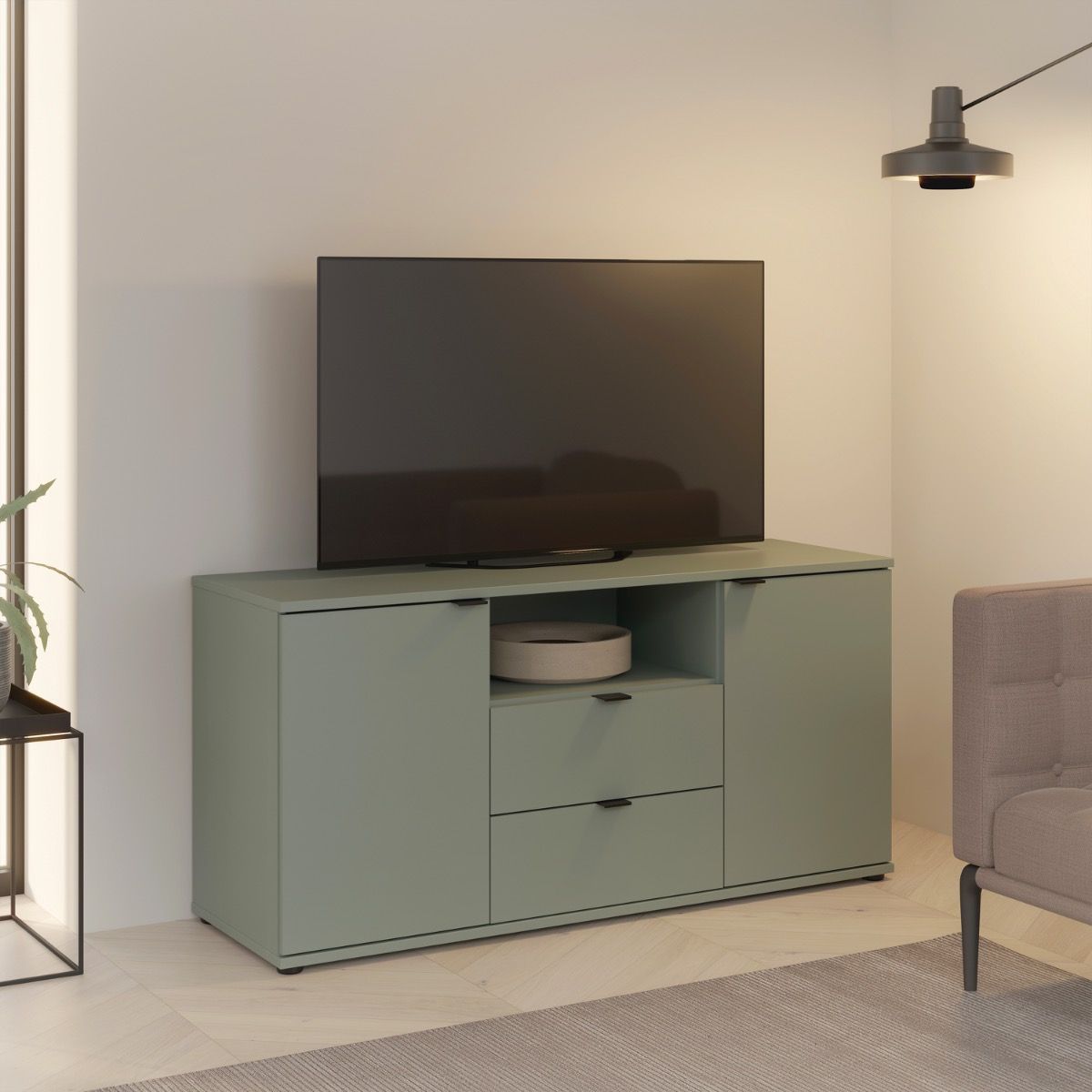 Ganymede TV Unit with Open Shelf, Drawer & 2 Doors