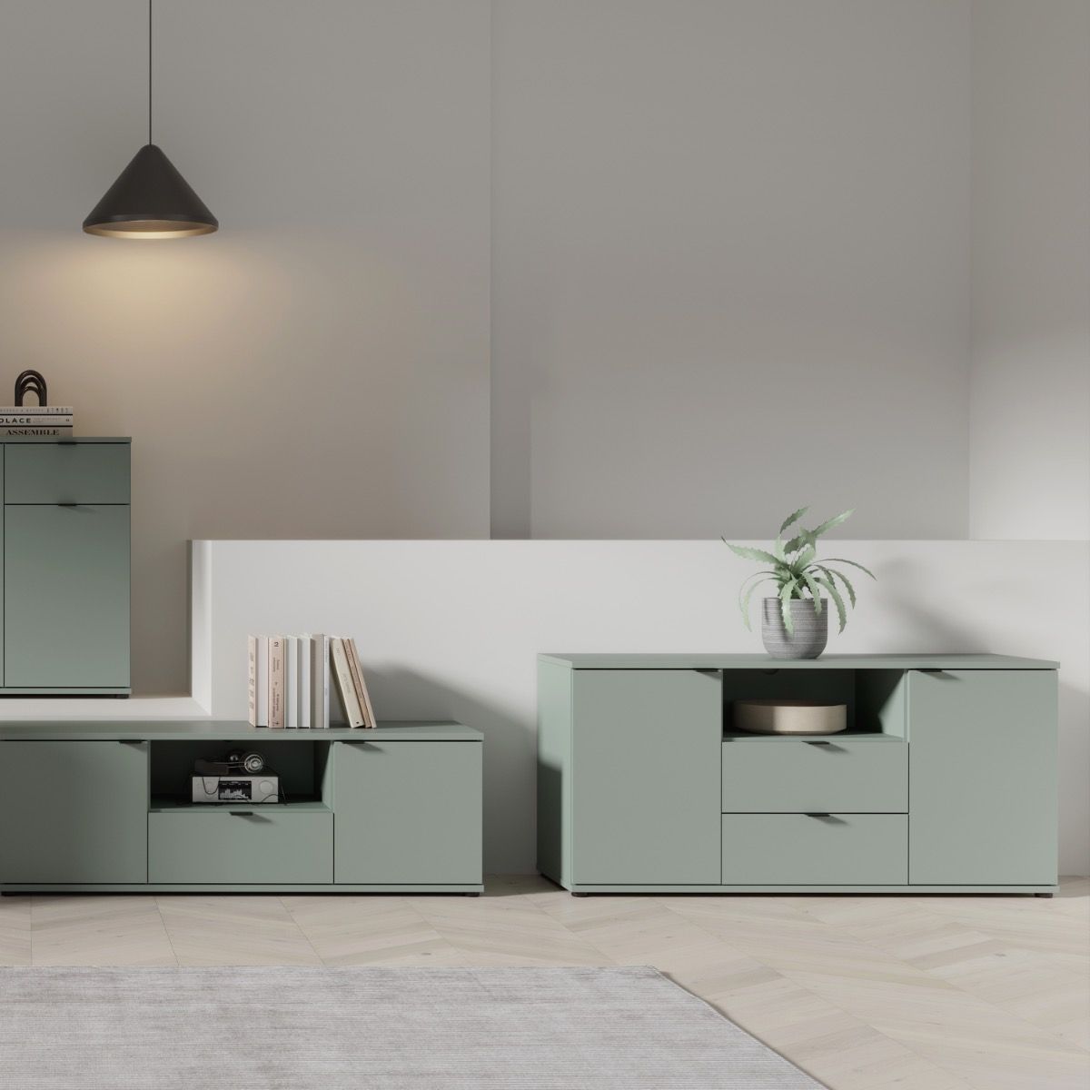 Ganymede TV Unit with Open Shelf, Drawer & 2 Doors