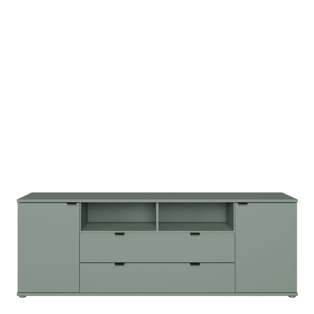 Ganymede Wide TV Unit with Open Shelving, 2 Drawers & 2 Doors