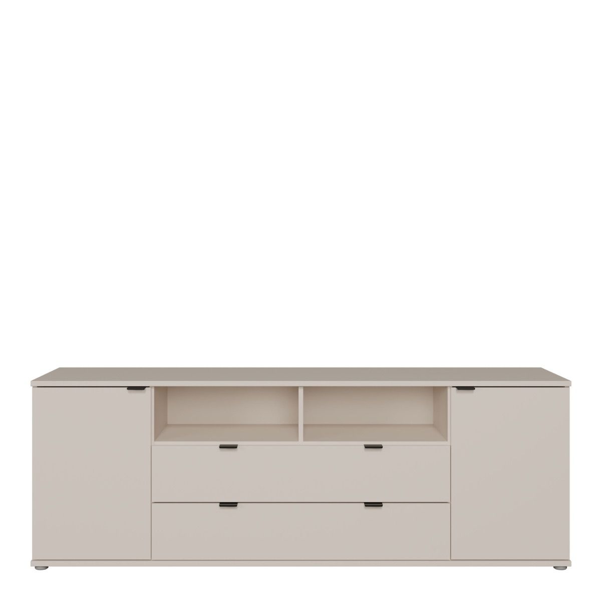 Ganymede Wide TV Unit with Open Shelving, 2 Drawers & 2 Doors