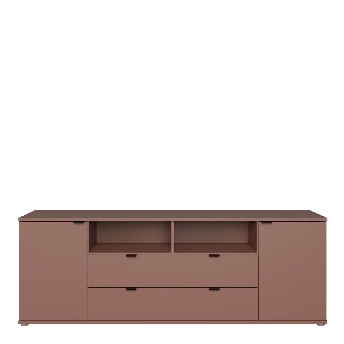 Ganymede Wide TV Unit with Open Shelving, 2 Drawers & 2 Doors