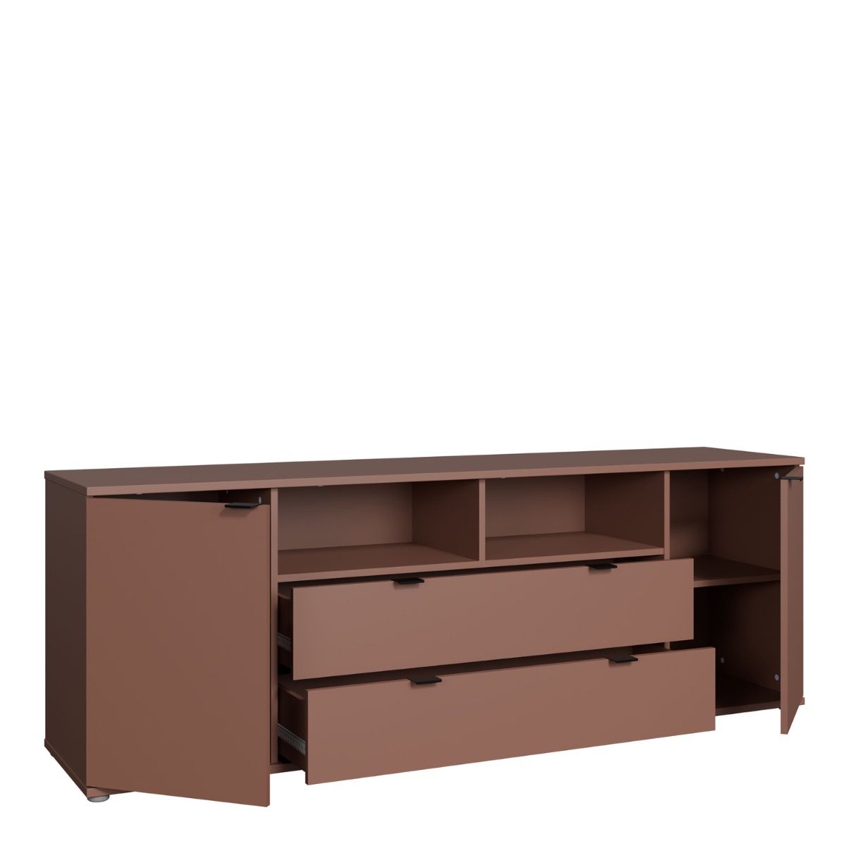 Ganymede Wide TV Unit with Open Shelving, 2 Drawers & 2 Doors
