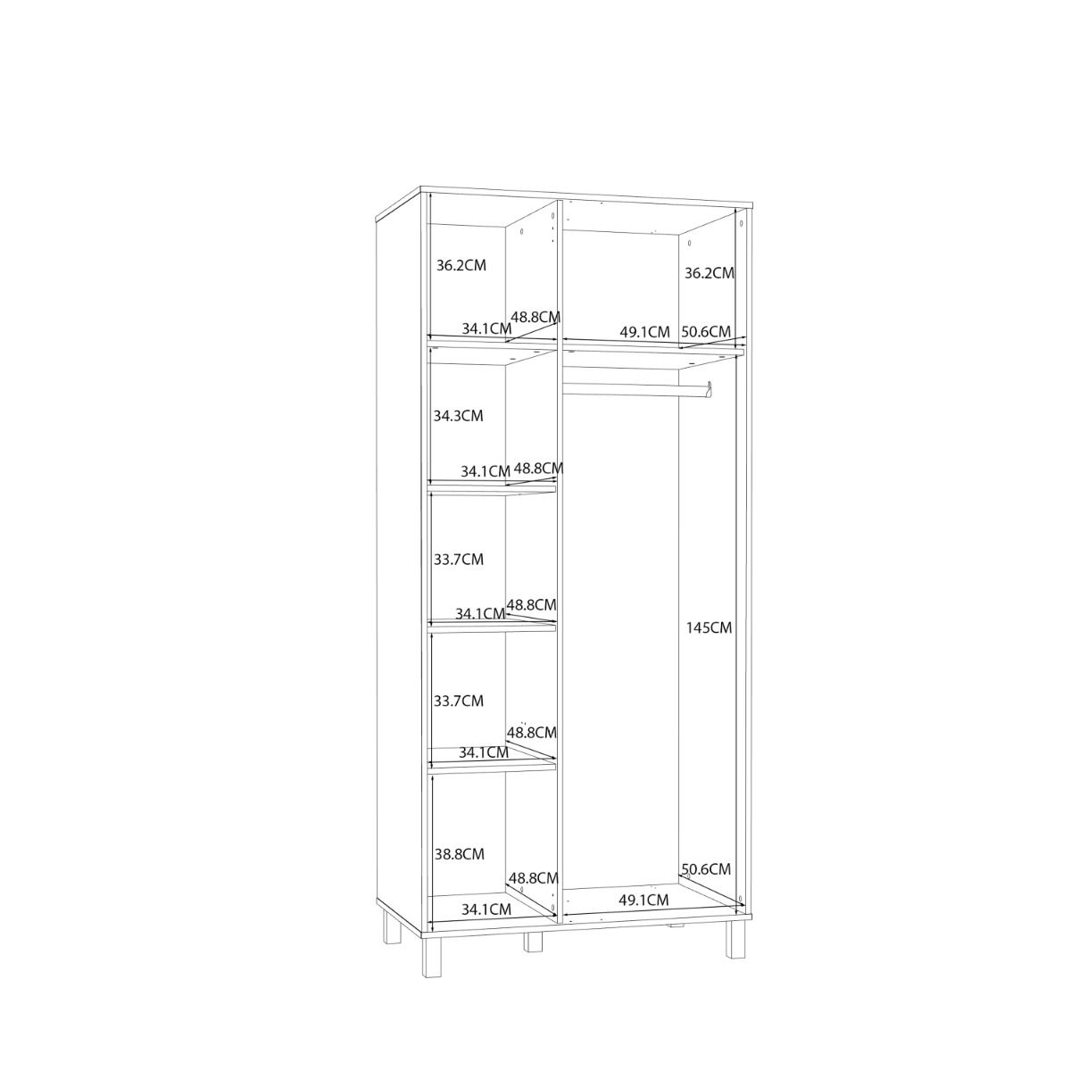 Grafton 2 Door Wardrobe In Cream and Brown