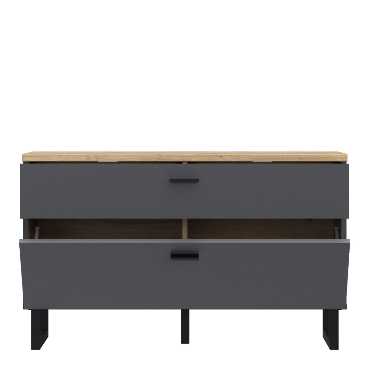Klara TV Unit with 1 Drawer 1 Flip Door in Grey and Brown
