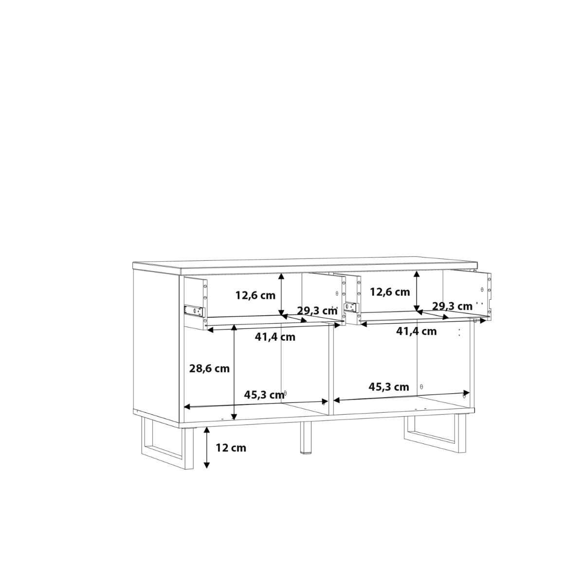 Klara TV Unit with 1 Drawer 1 Flip Door in Grey and Brown