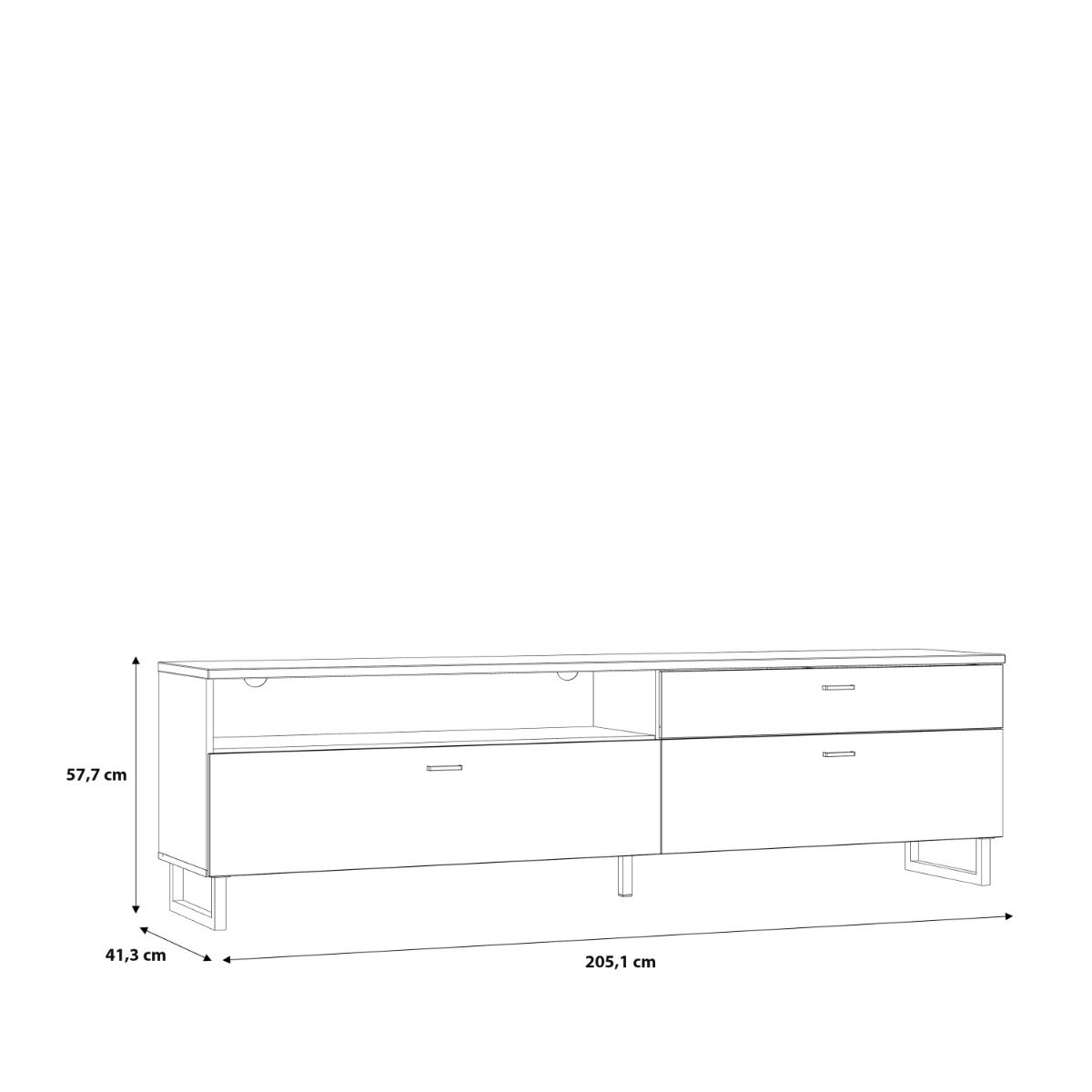 Klara TV Unit with 1 Drawer 2 Flip Doors in Grey and Brown