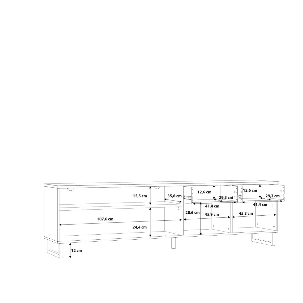 Klara TV Unit with 1 Drawer 2 Flip Doors in Grey and Brown inc LED Lighting