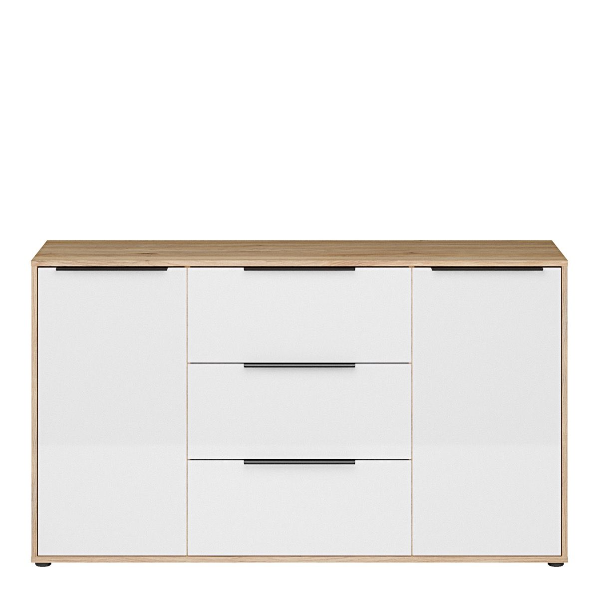 Orkney 3 Drawer Sideboard with 2 Doors in Brown and White Gloss