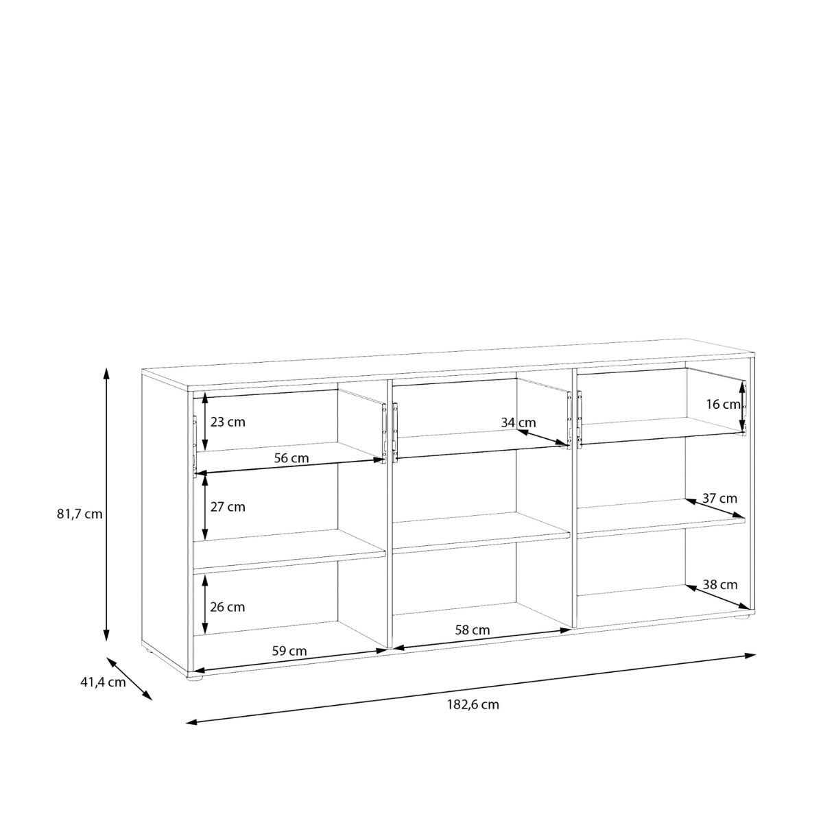Orkney 3 Drawer Sideboard with 3 Doors