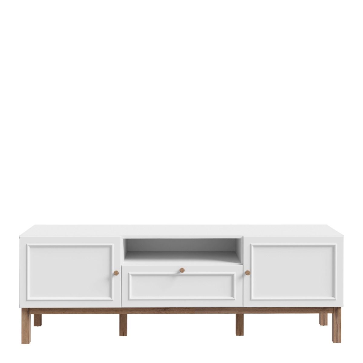 Wensley 2 Door 1 Drawer TV Unit in Light Grey and Brown