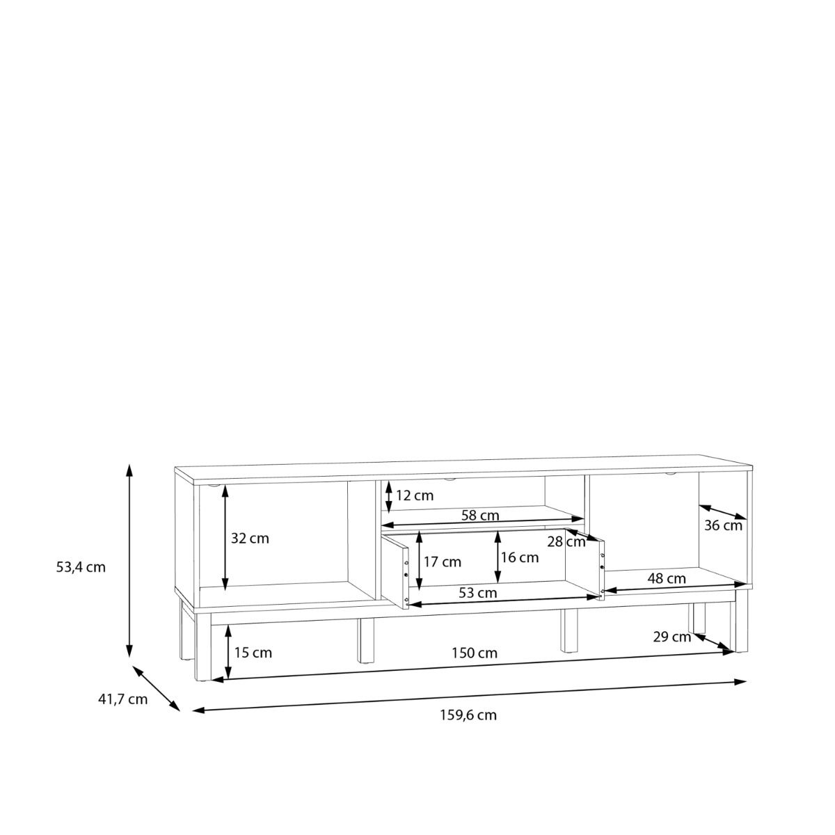 Wensley 2 Door 1 Drawer TV Unit in Light Grey and Brown inc LED Lighting