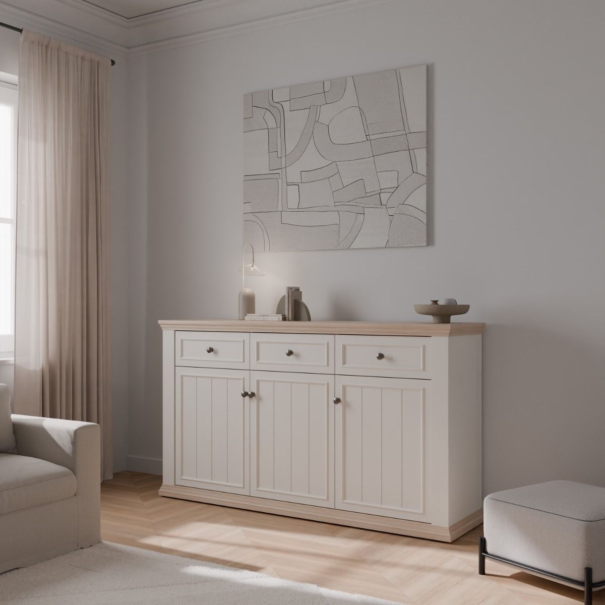 Pontypool 3 Drawer & 3 Door Sideboard