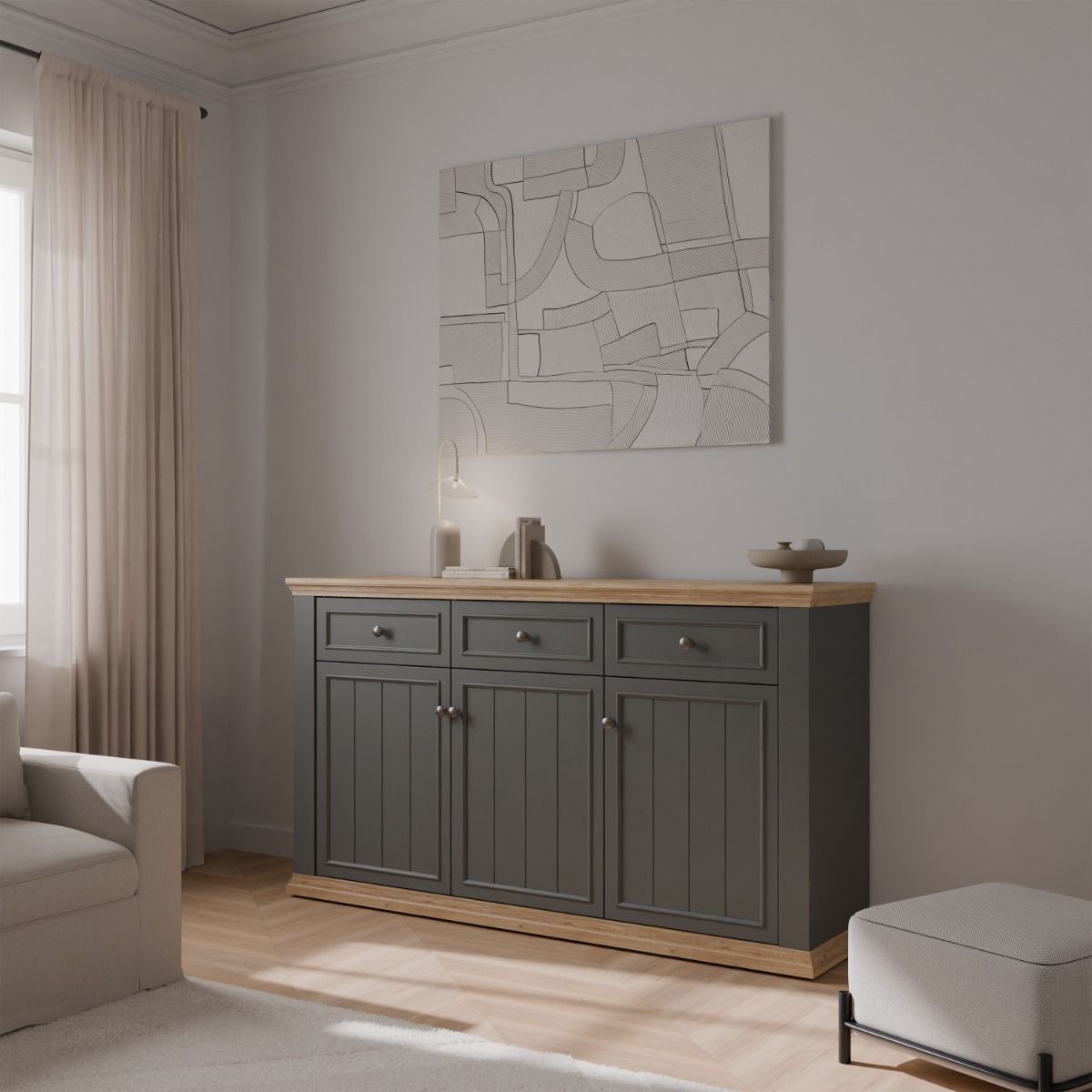 Pontypool 3 Drawer & 3 Door Sideboard