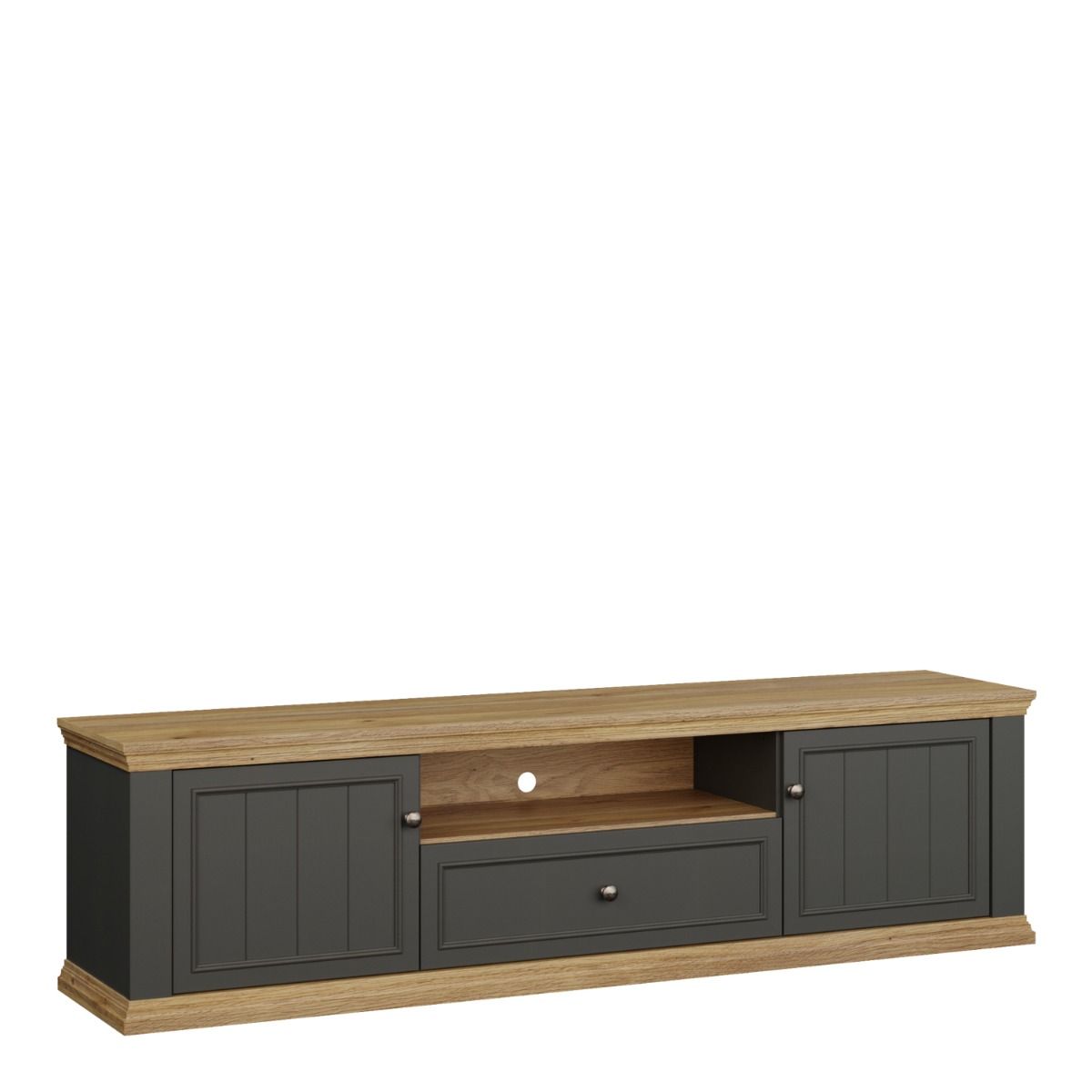 Pontypool Wide TV Unit with 2 Doors, Drawer & Open Shelf
