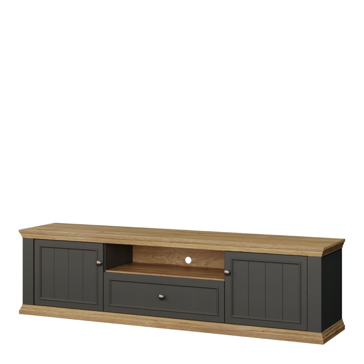 Pontypool Wide TV Unit with 2 Doors, Drawer & Open Shelf