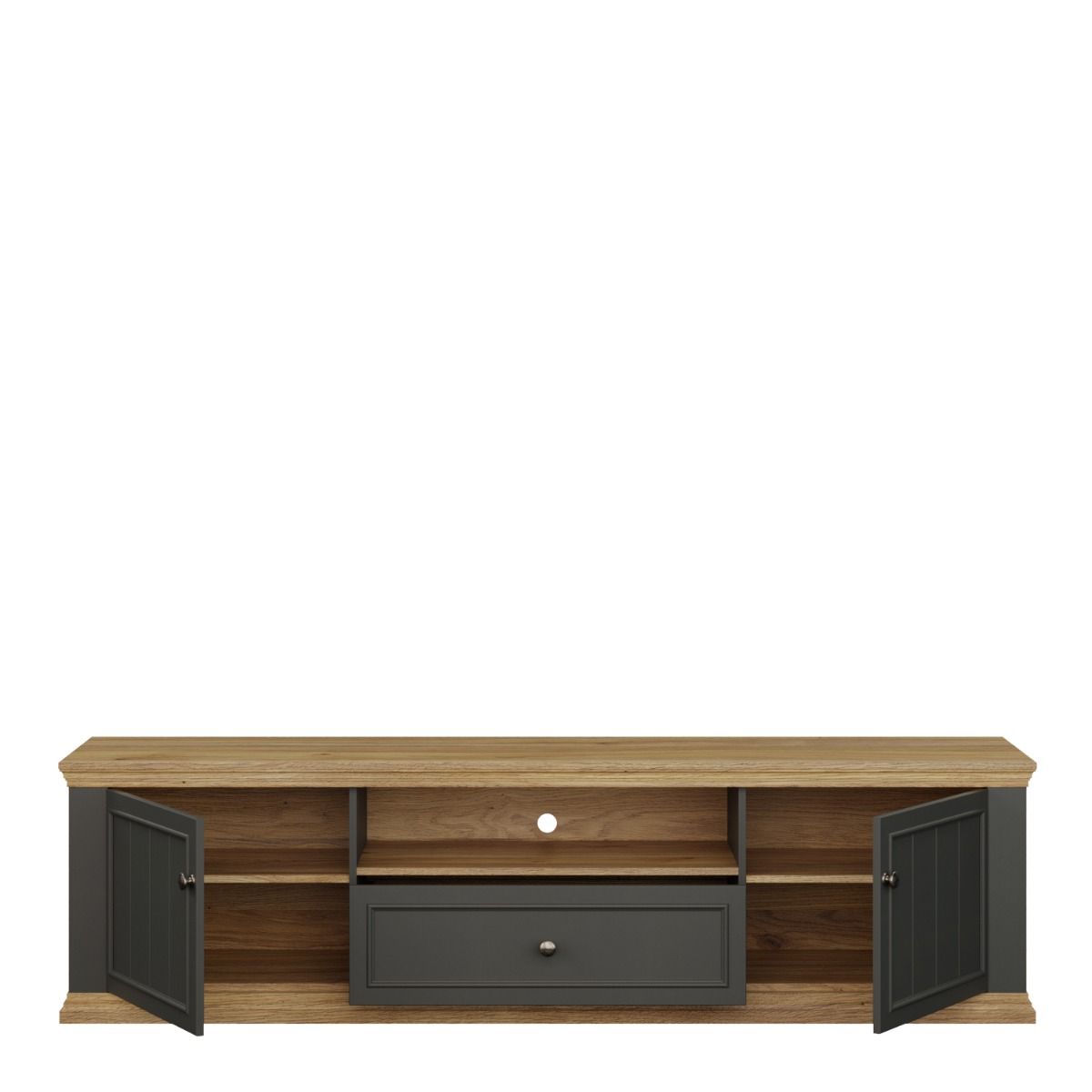 Pontypool Wide TV Unit with 2 Doors, Drawer & Open Shelf