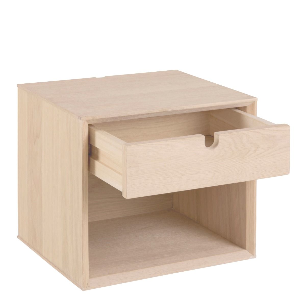 Century 1 Drawer Wall Mounted Bedside Table in Light Brown