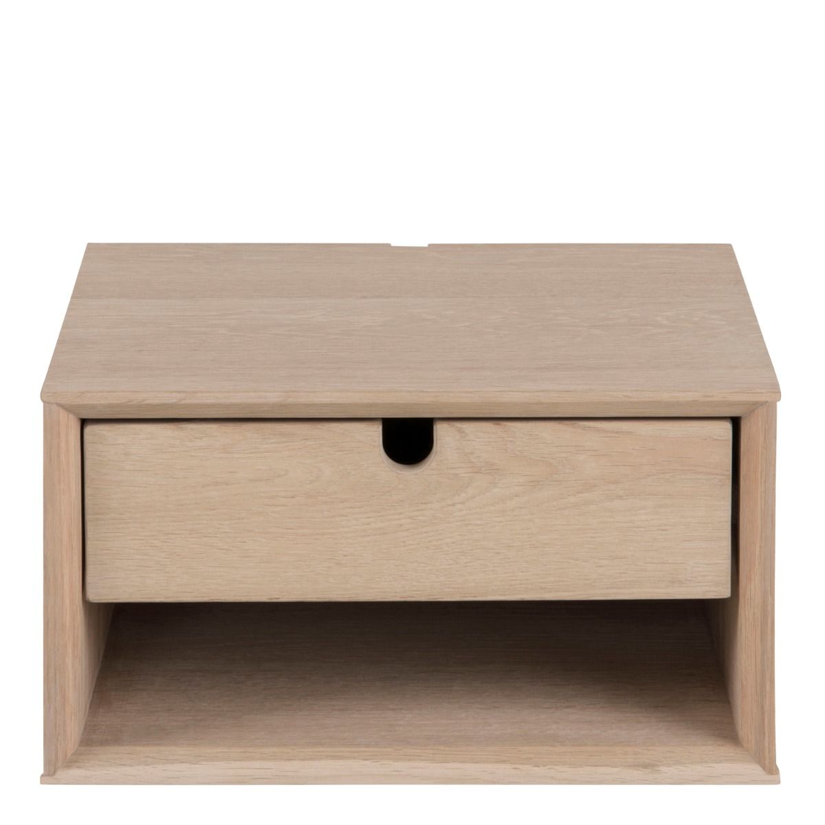Century 1 Drawer Wall Mounted Bedside Table in Brown