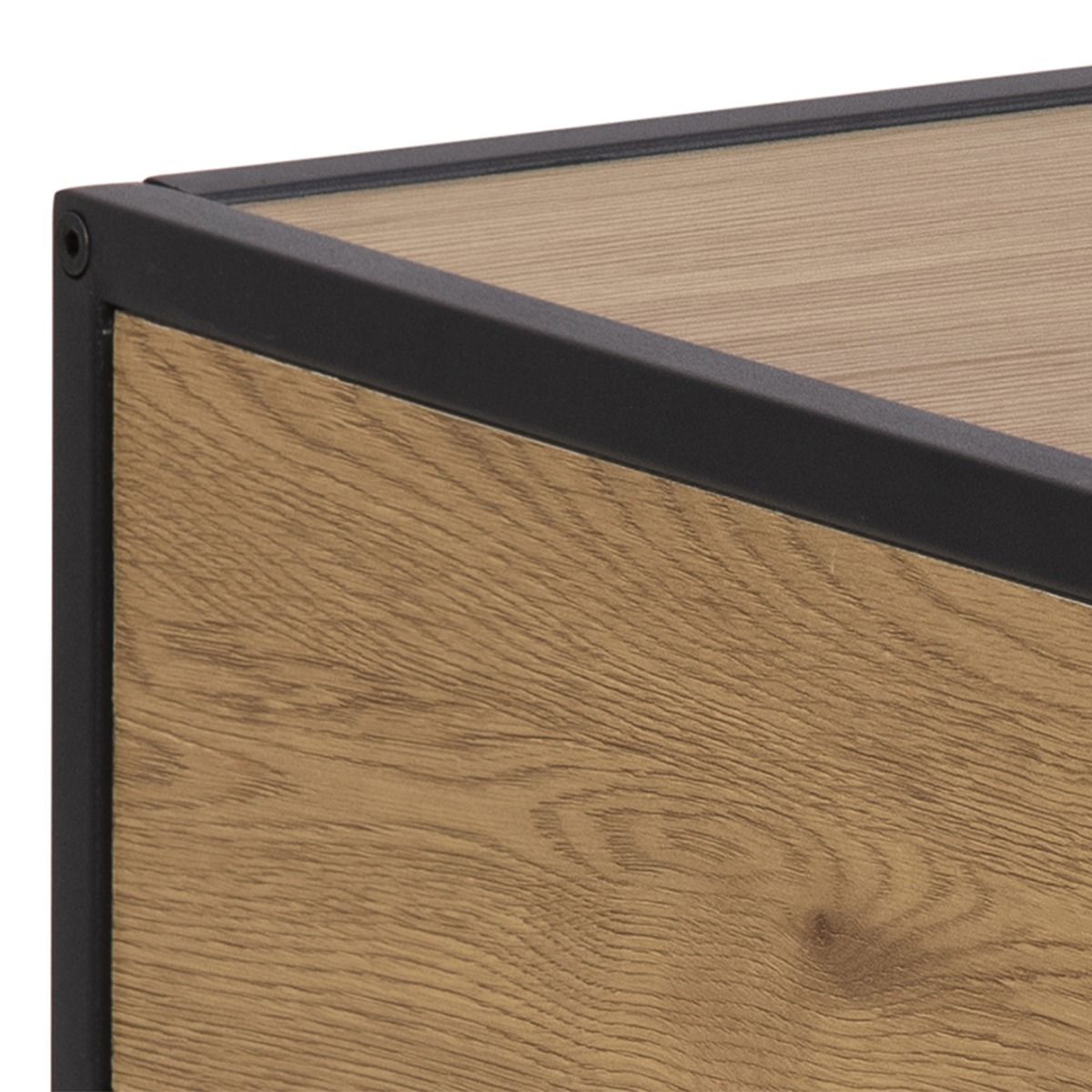 Seaford Bedside Table with 1 Drawer in Black & Brown