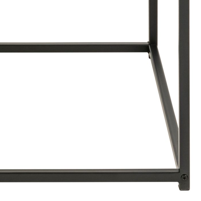 Seaford Black Metal Coffee Table with Brown Top