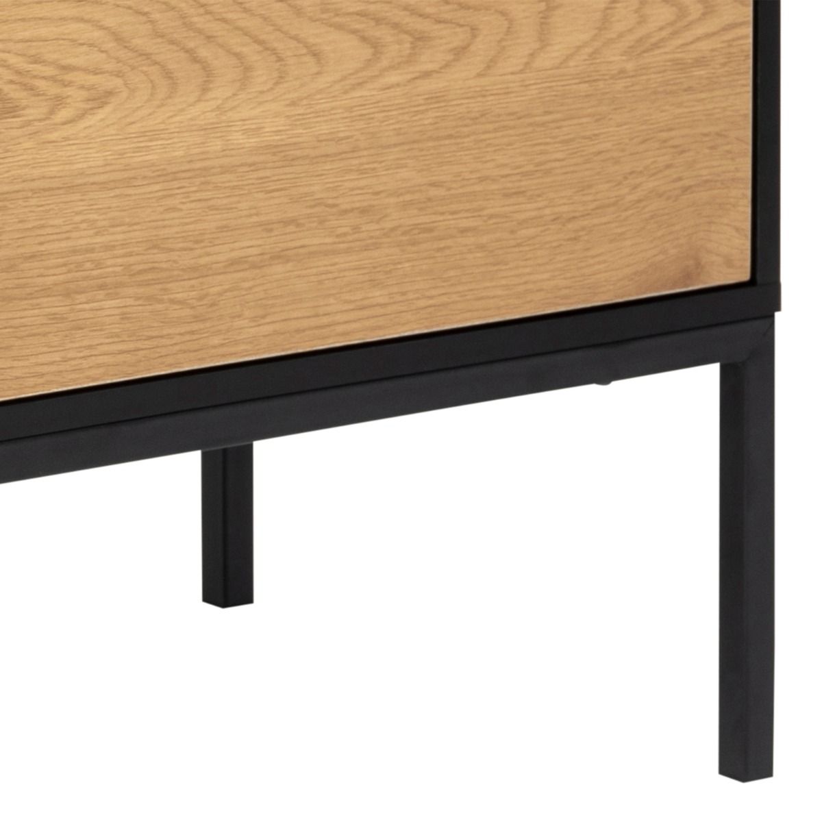Seaford 1 Door 3 Drawer Small Sideboard in Black & Brown