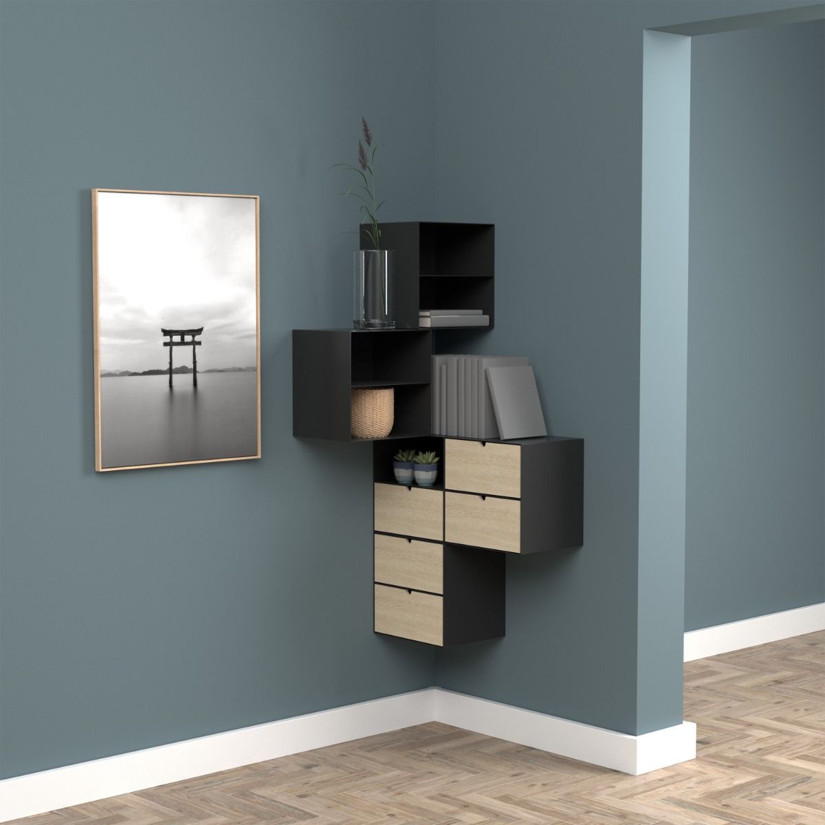 Joliet 1 Drawer Wall Mounted Bedside Table