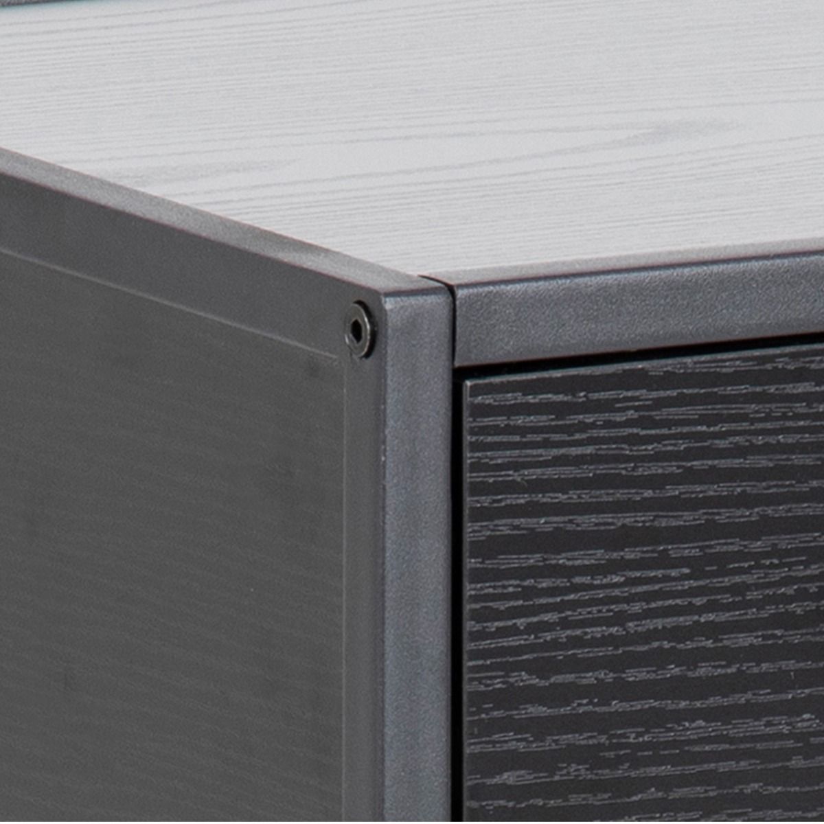 Seaford Bedside Table with 1 Drawer in Black & Brown