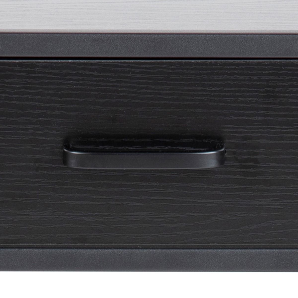 Seaford Bedside Table with 1 Drawer in Black & Brown