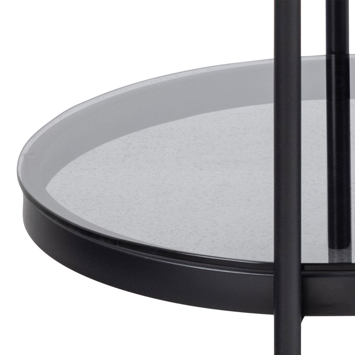 Bayonne Oval Coffee Table with Smoked Glass Top in Black