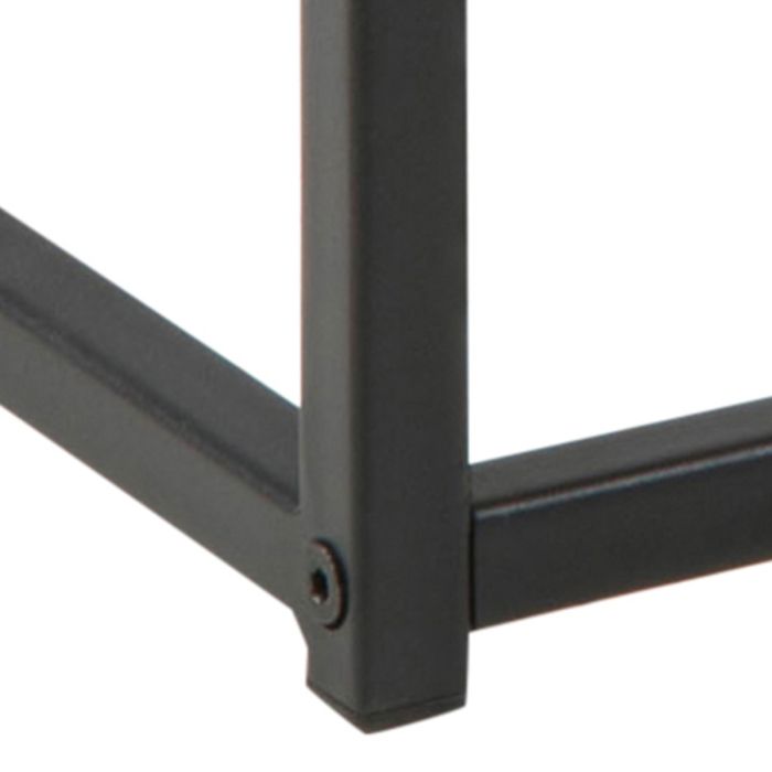 Seaford Black Metal Coffee Table with Brown Top