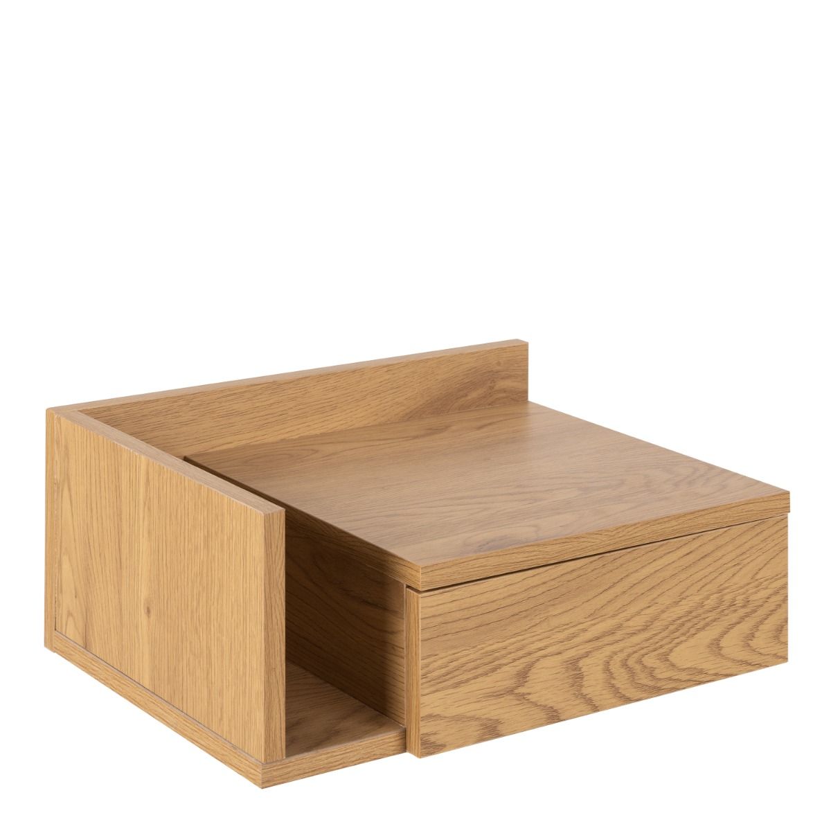 Ashlan Square Bedside Table with 1 Drawers in Brown
