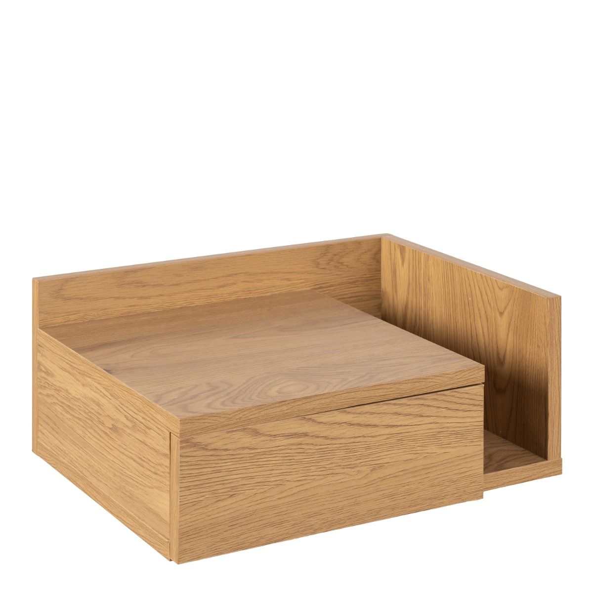 Ashlan Square Bedside Table with 1 Drawers in Brown
