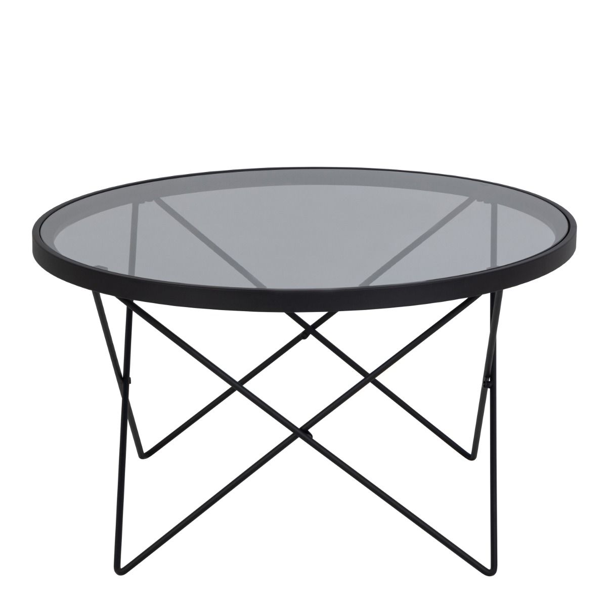 Cuxton Coffee Table in Black with Smoked Glass Top