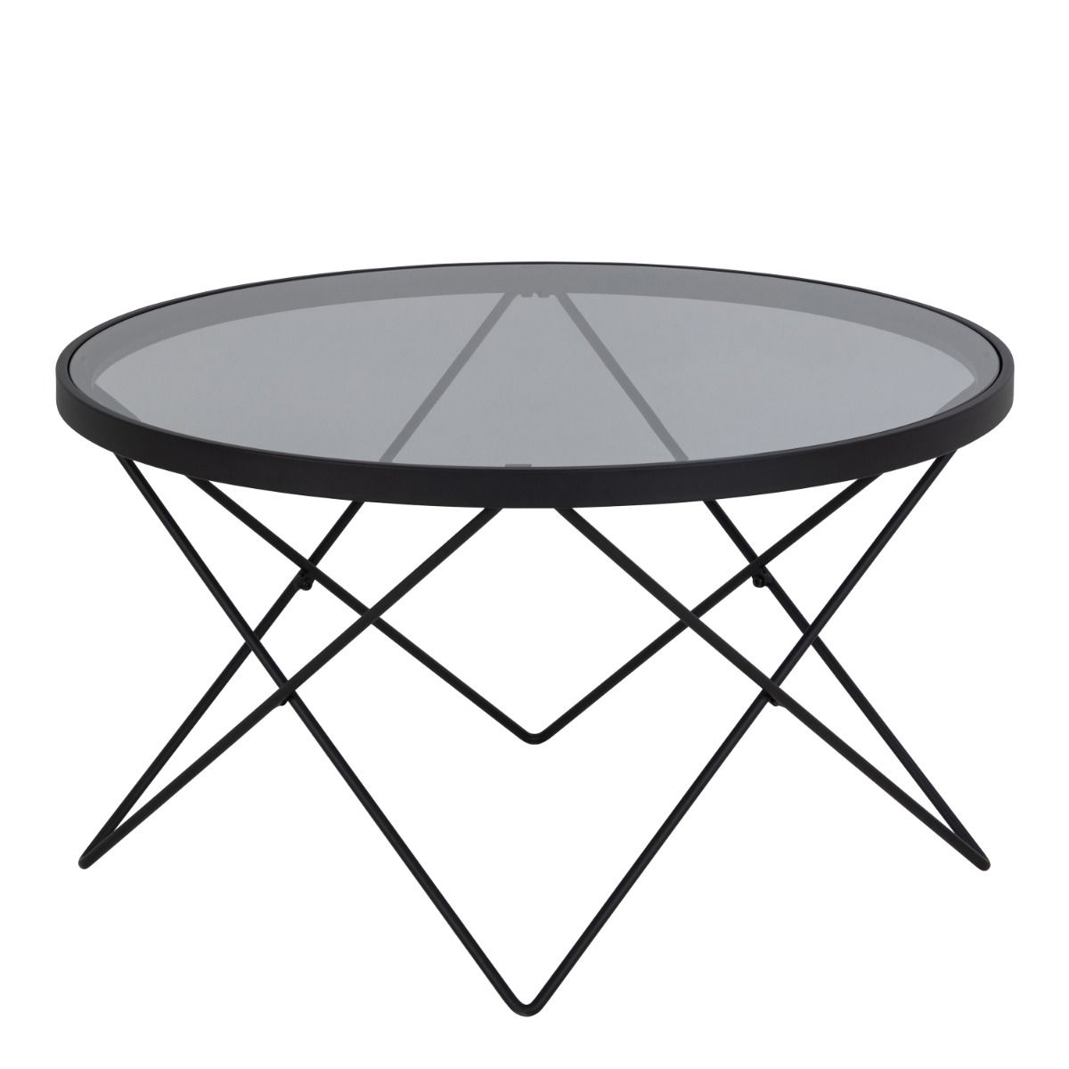 Cuxton Coffee Table in Black with Smoked Glass Top