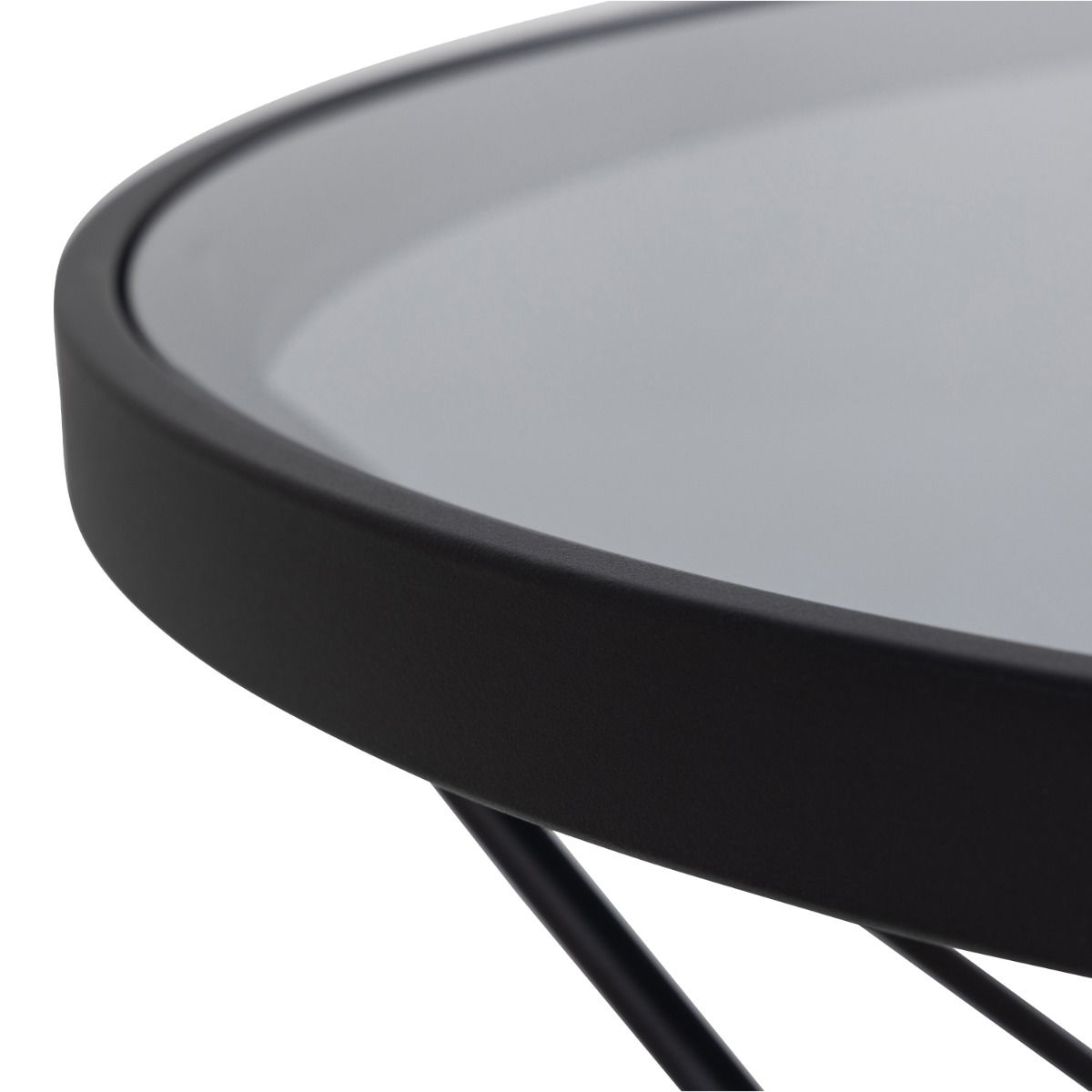 Cuxton Coffee Table in Black with Smoked Glass Top
