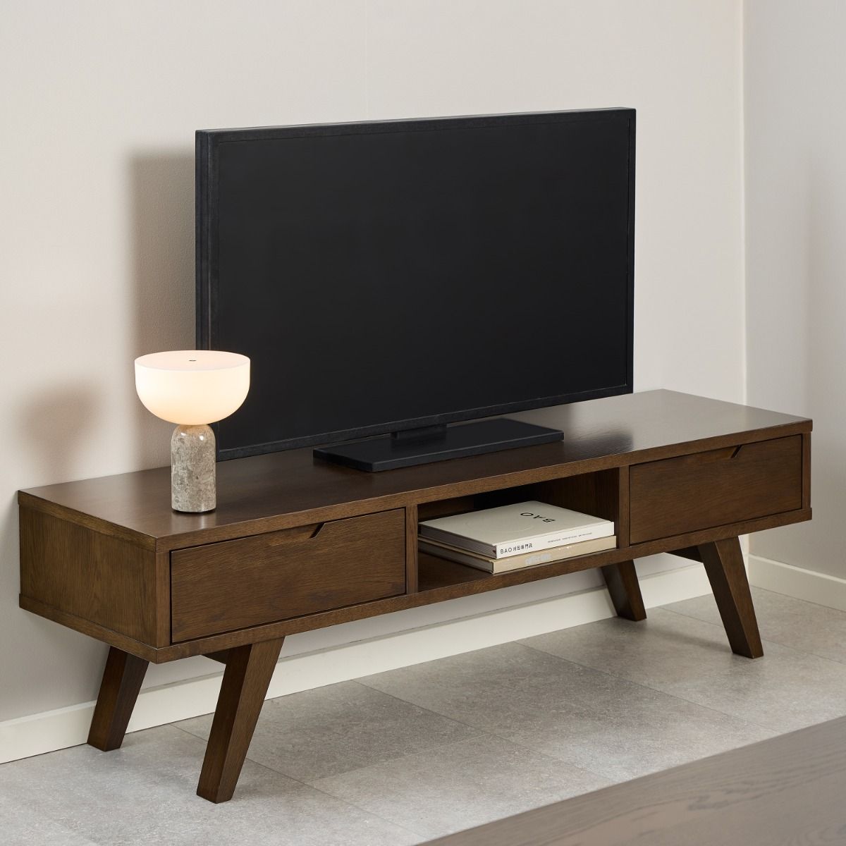 A-Line TV Unit with 2 Drawers
